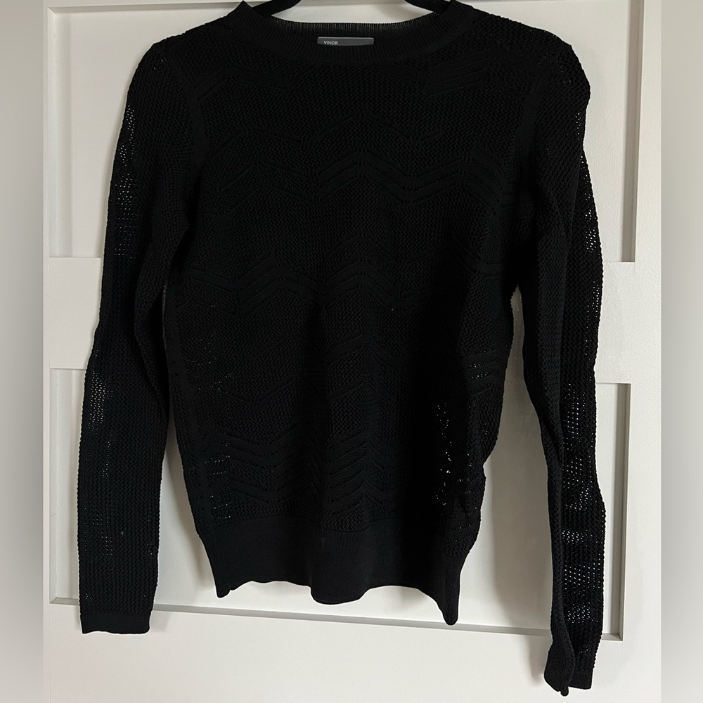 Vince Mesh Chevron Sweater